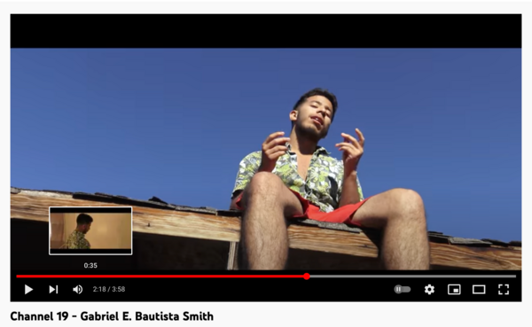 Gabriel E Bautista Smith sits on roof